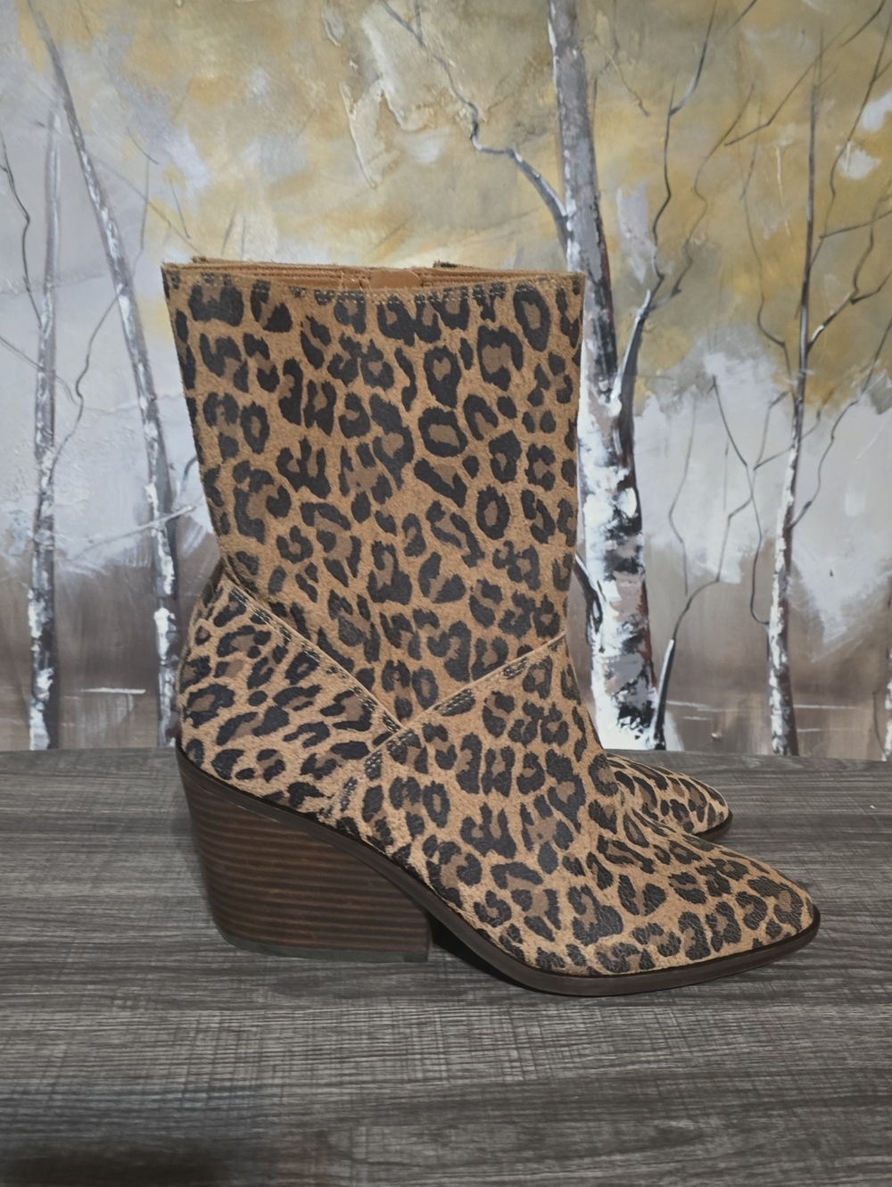 Lucky Brand Leopard Print Mid-Calf Women's Boots - Brown - Picture 2 of 5